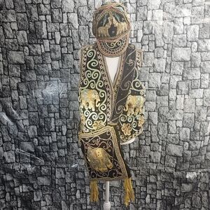 Carol Horn vest with matching cap and purse